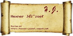 Hexner József névjegykártya